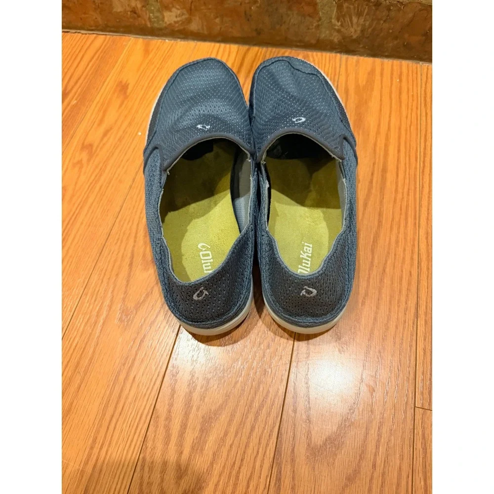 OluKai Mens Nohea Mesh 12 Blue Slip On Breathable Loafer Coastal